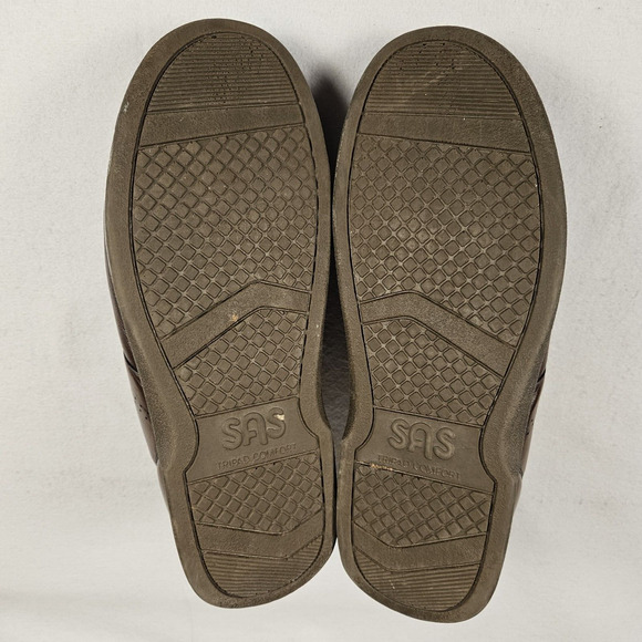 SAS VTO EZ Strap Leather Walking Shoe Mens 12.5E WIDE Brown Hook & Loop Diabetic - Picture 9 of 16